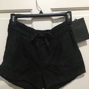 True Religion Black Linen Cargo Shorts